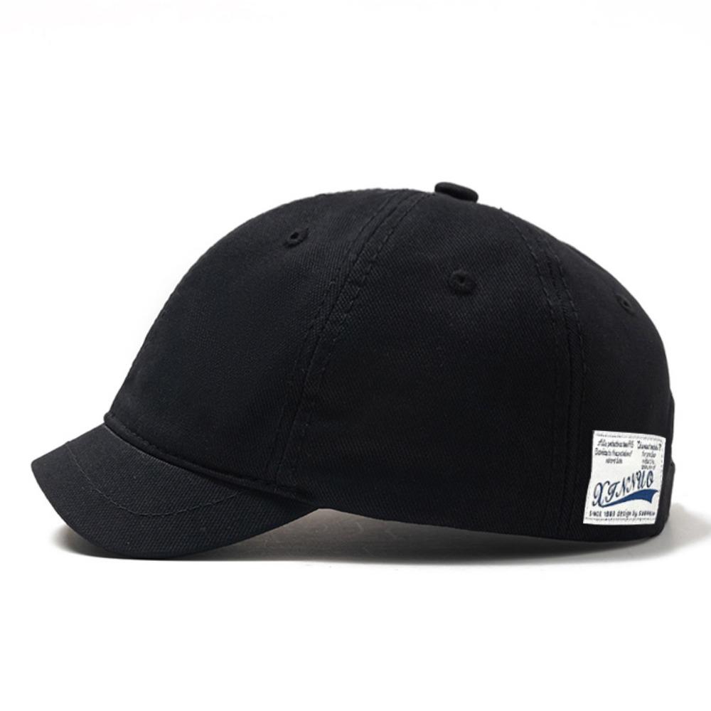 Yuanai Pet met korte klep, verstelbare pet met laag profiel, vintage trucker-stijl, vaderpet voor heren zwart