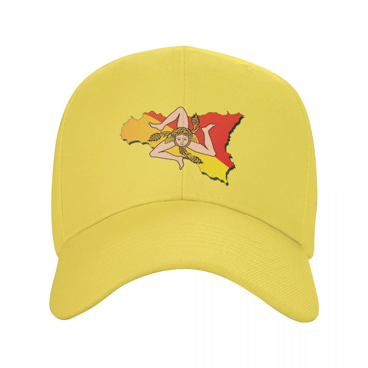 Kiki Cap Klassieke Sicilië Sicilia Vlag Kaart Baseball Cap voor Dames Unisex Ademende Italiaanse Siciliaanse Trots Papa Hoed Sport Snapback Caps Adjustable Cap
