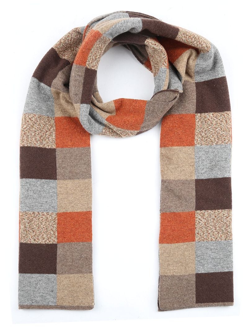 Profuomo Sjaal Wol Ruiten Rood -