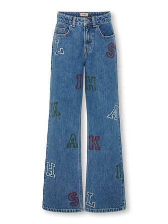 Kids ONLY winter jeansbroek meisjes - blauw - KogJuicy - wide leg fit