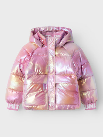 Name it winter winterjas meisjes - roze - puffer, foil - NkfMalan