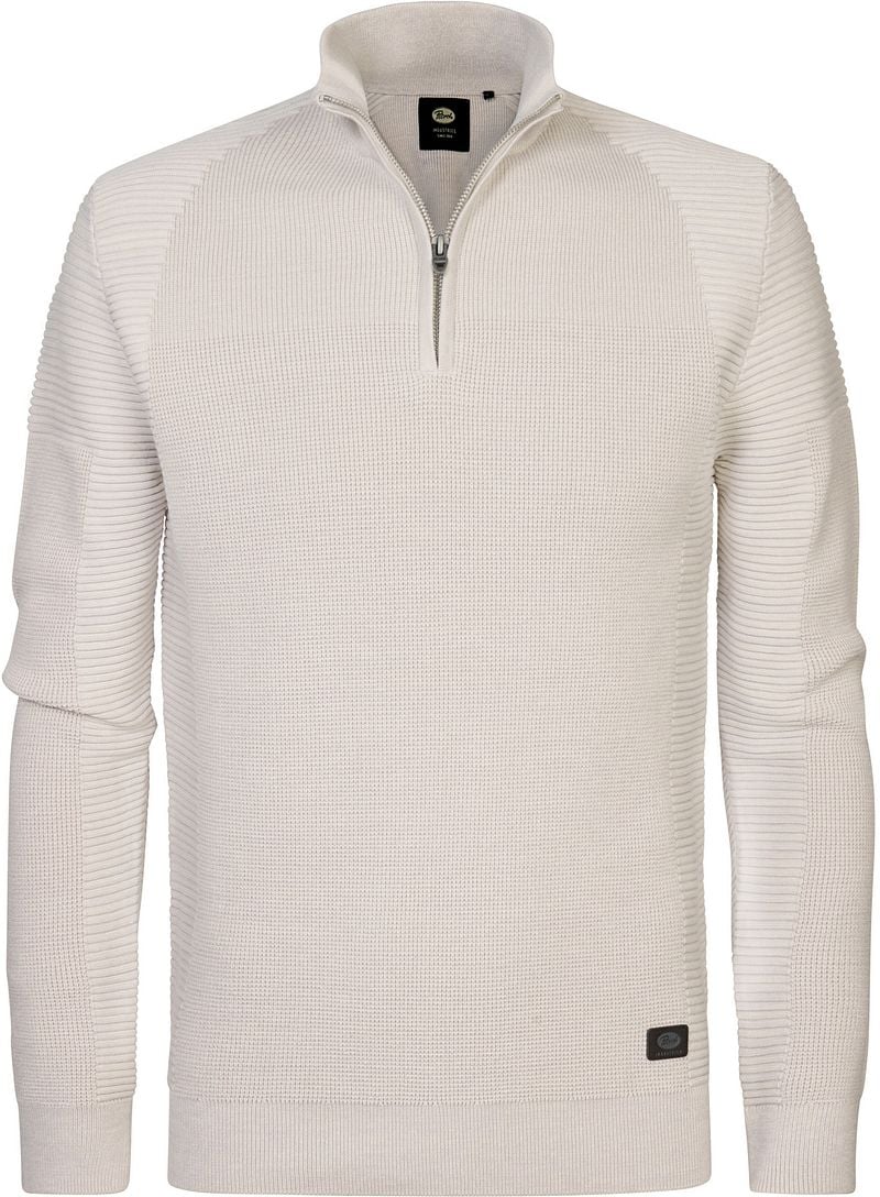 Petrol Half Zip Pullover Ecru