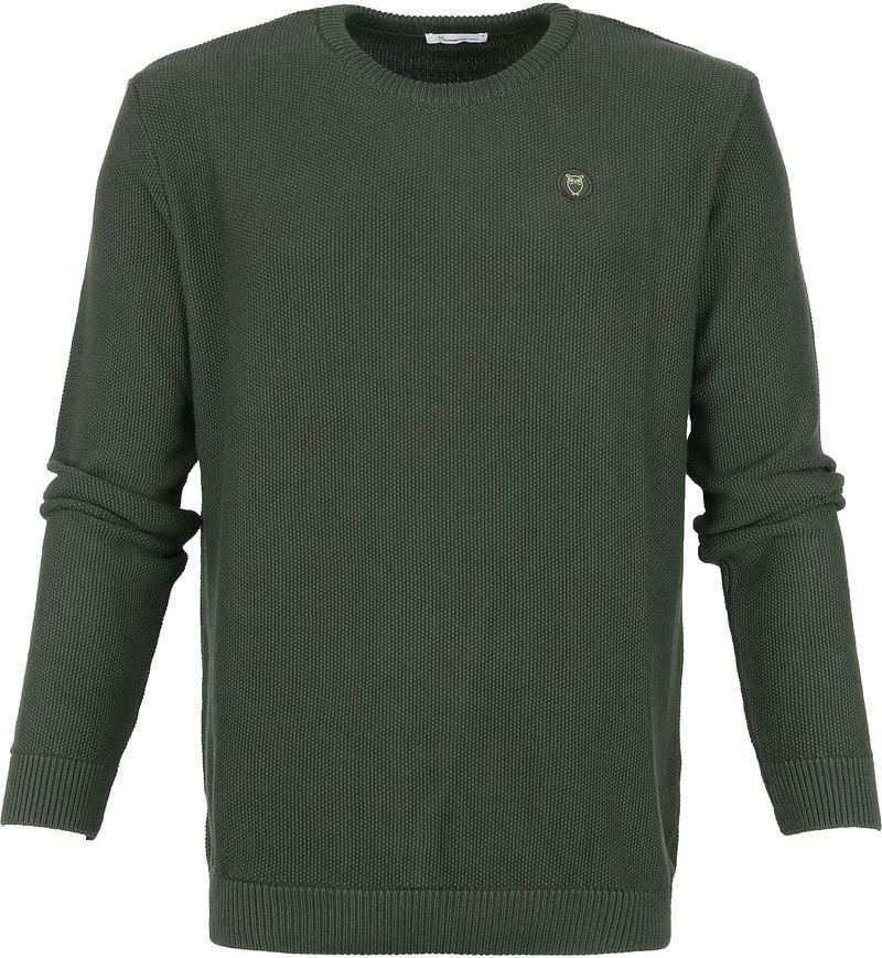 KnowledgeCotton Apparel Trui Field Donkergroen