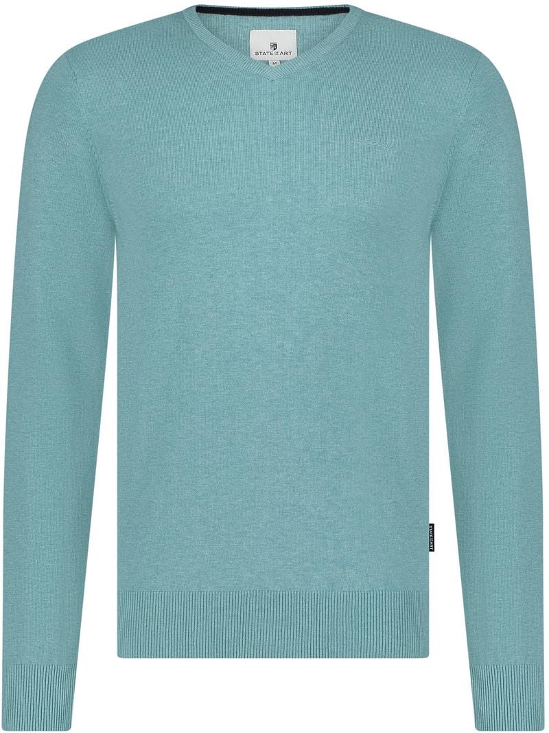 State of Art Trui V-Hals Azuurblauw