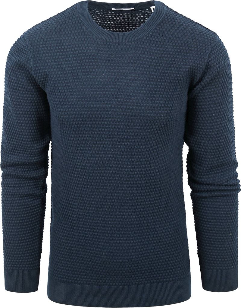 KnowledgeCotton Apparel Trui Vagn Donkerblauw