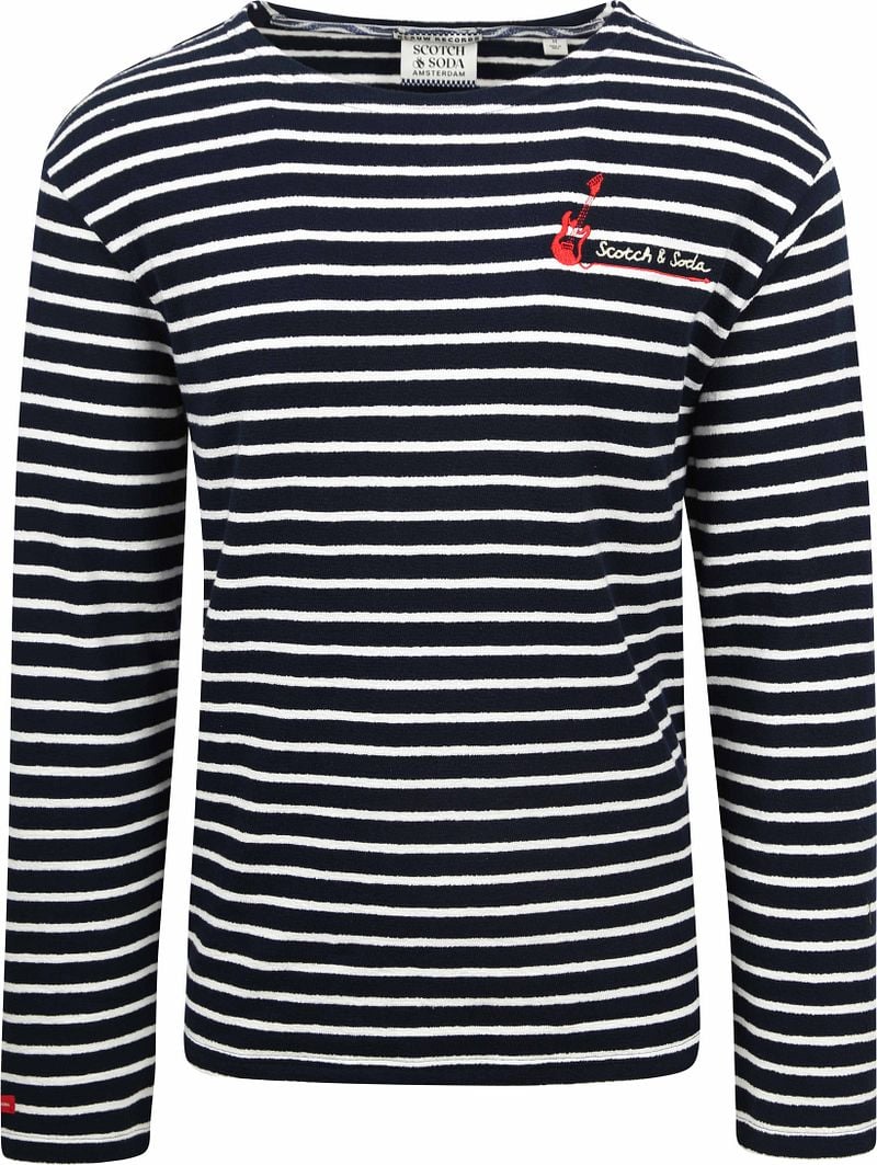 Scotch and Soda Pullover Bandana Donkerblauw Gestreept