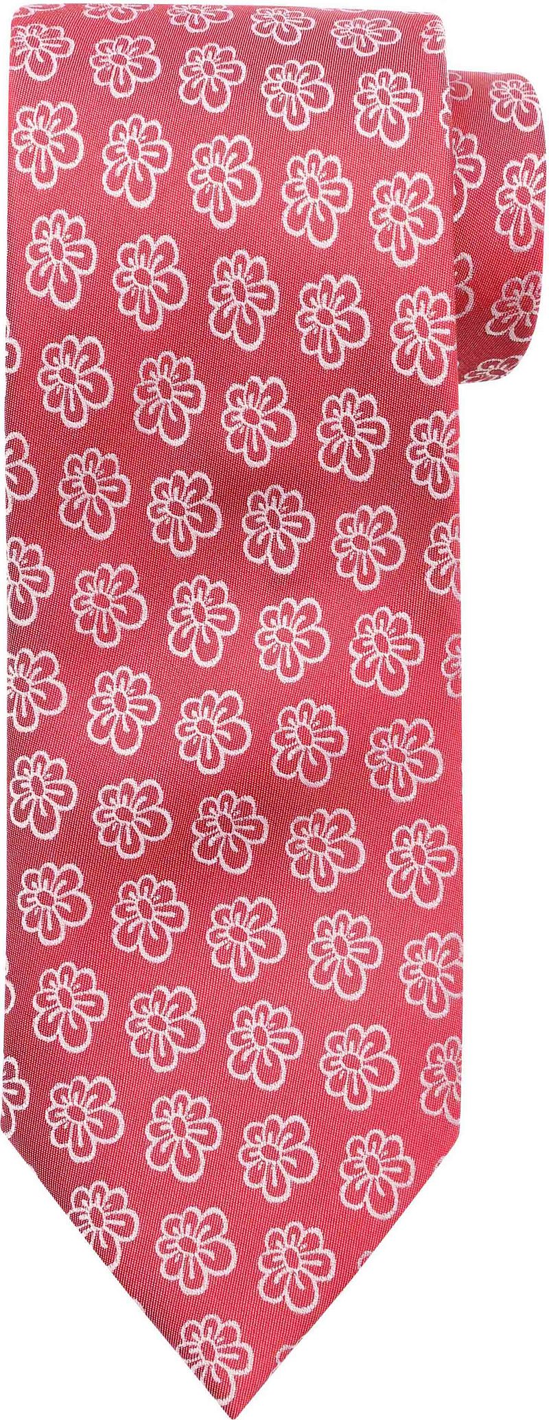 Suitable Stropdas Zijde Bloem Rood -