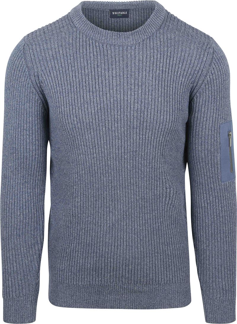 Suitable Mou Trui Melange Blauw
