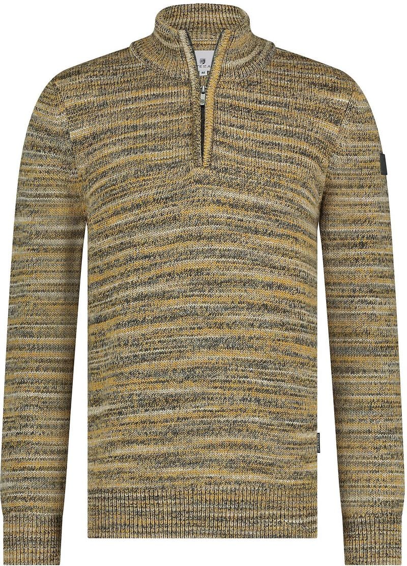 State of Art Half Zip Trui Melange Geel