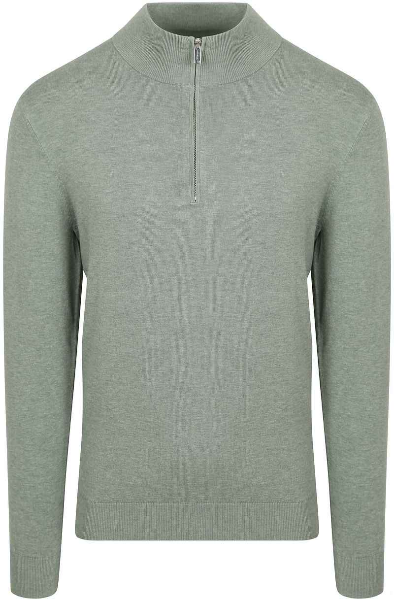 Profuomo Half Zip Pullover Luxury Basic Groen