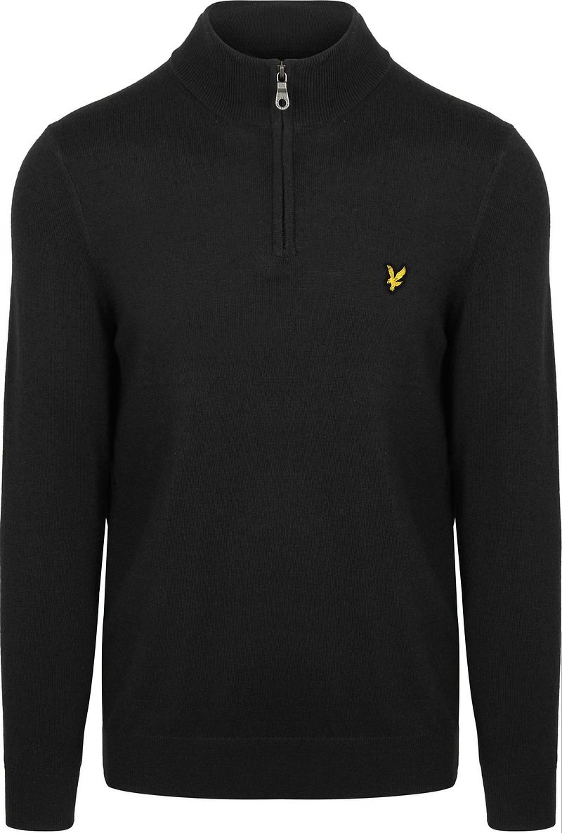 Lyle and Scott Lyle & Scott Half Zip Pullover Merinowol Zwart