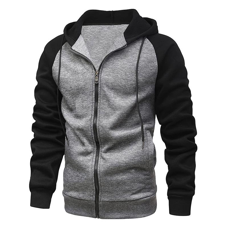 FEGKZLI Specialty Herenhoodies met rits en raglanmouwen Losse sportkleding Sweatshirts Hoodies Herenjassen L