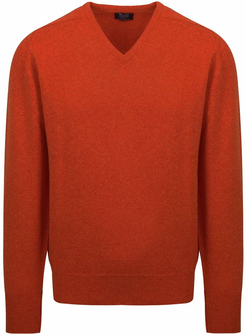 William Lockie V-neck Lamswol Ember
