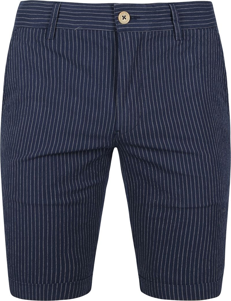 Suitable Aswin Short Donkerblauw Gestreept