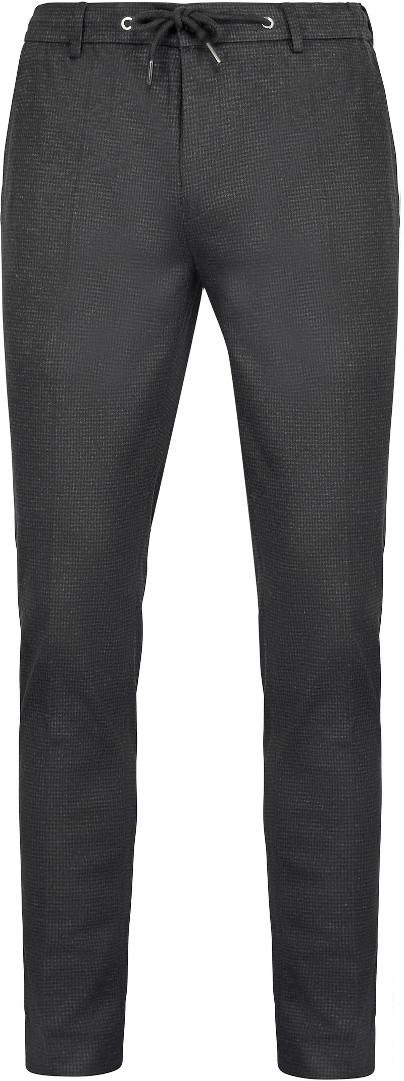 Suitable Chino Das Pied de Poule Antraciet