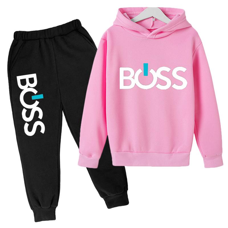 Xuhaijian02 Lente Herfst Jongens Meisjes Casual Mode Print Trui Lange Mouw Hoodie Tops + Broek Trainingspak 4-14 Jaar kinderkleding 140