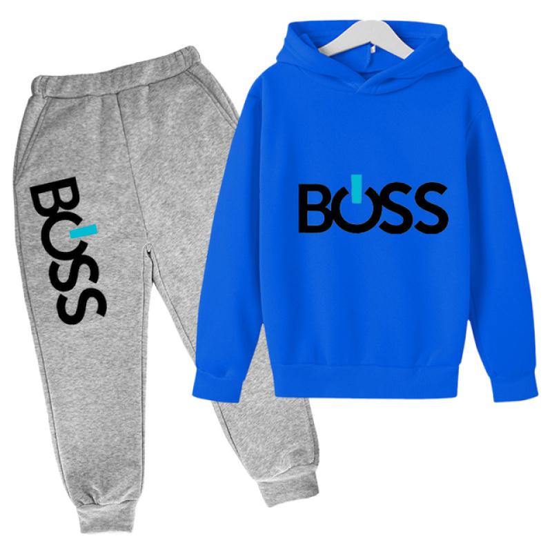 Xuhaijian02 Lente Herfst Jongens Meisjes Casual Mode Print Trui Lange Mouw Hoodie Tops + Broek Trainingspak 4-14 Jaar kinderkleding 140