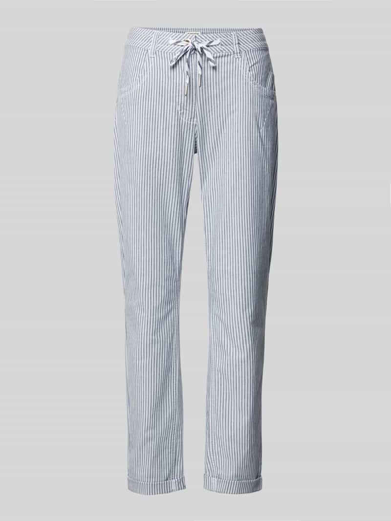 Tom Tailor Stoffen broek in streeppatroon en met trekkoord