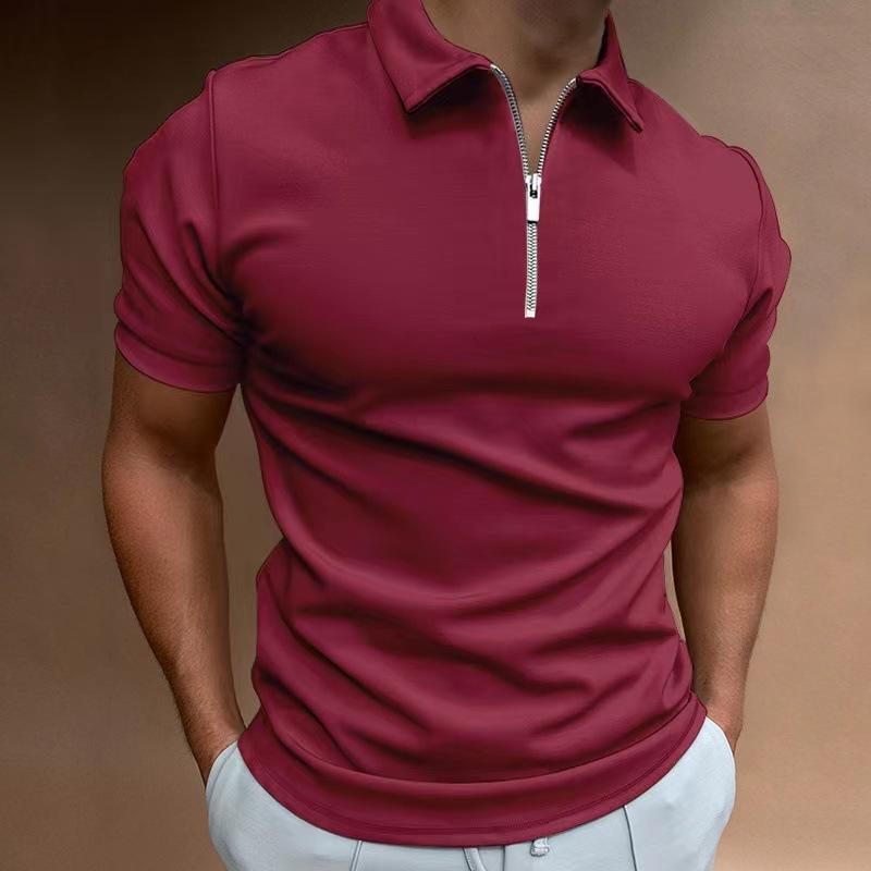 WowClassic Zomer Heren Basic Poloshirt Met Korte Mouwen Heren T-shirt Met Rits Reverskraag Man Europese Maat Top L