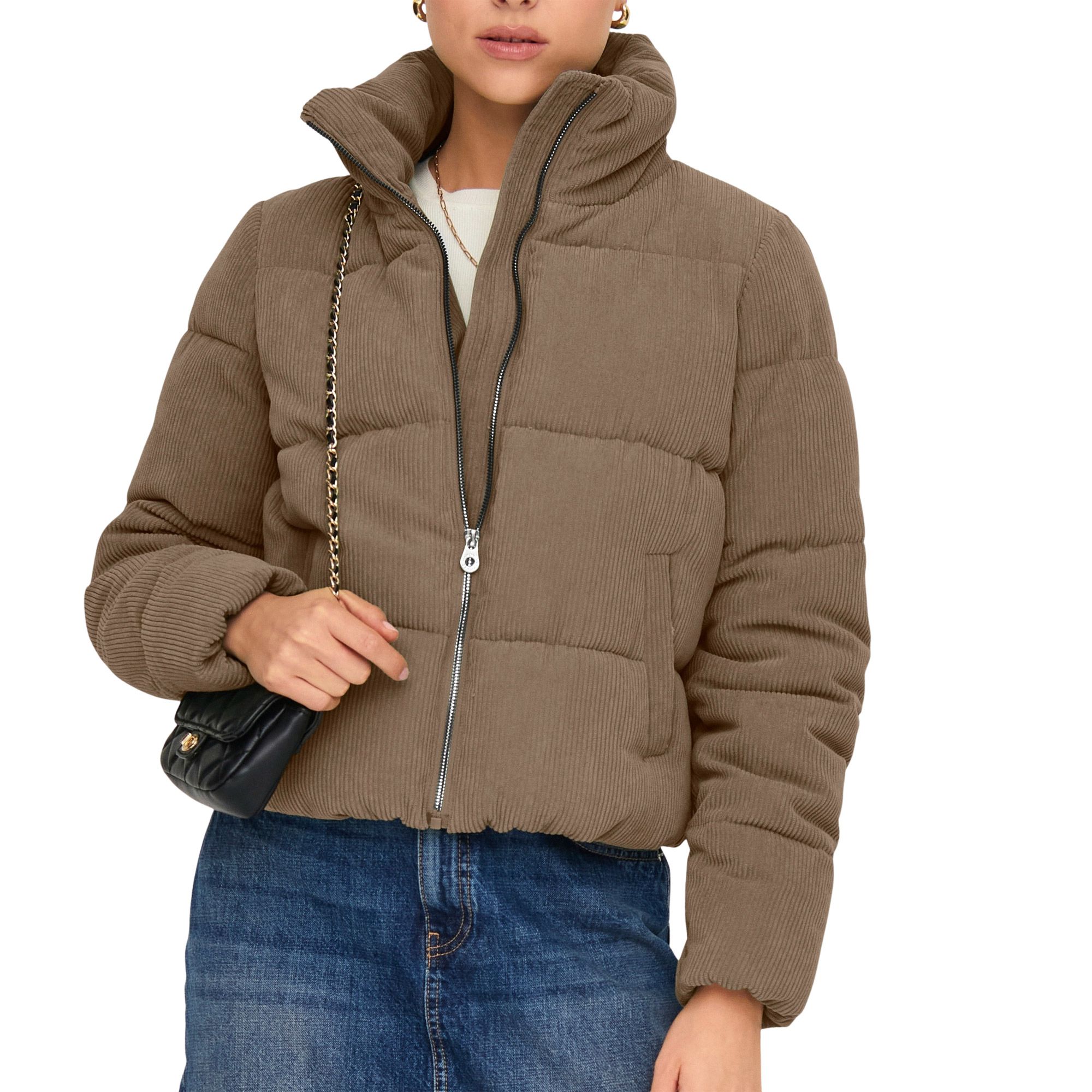 Only New Dolly Corduroy Puffer Winterjas Dames