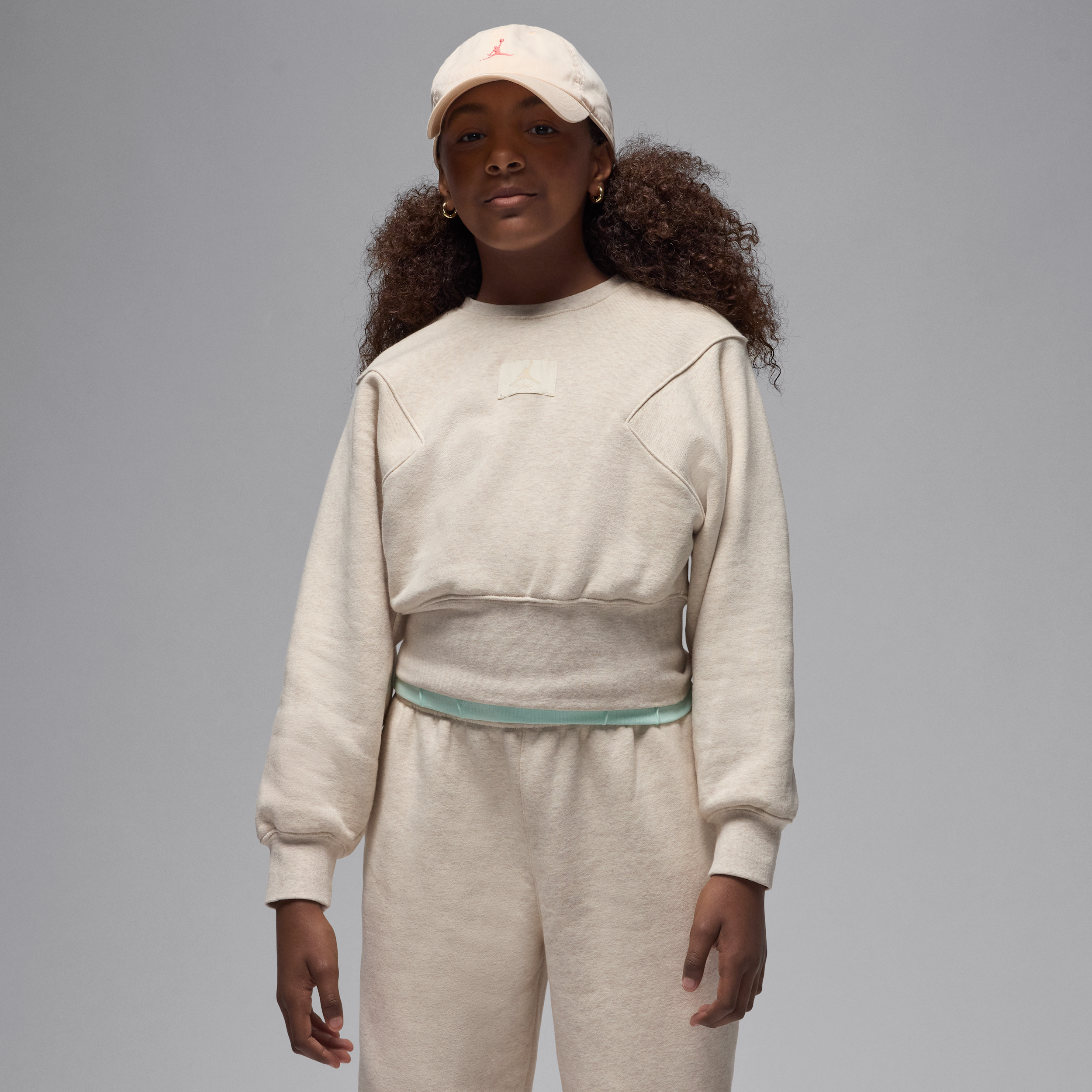 Jordan Flight Essentials oversized shirt met ronde hals voor kids - Bruin