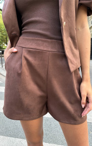 Jurkjes Soft Suede Short Choco