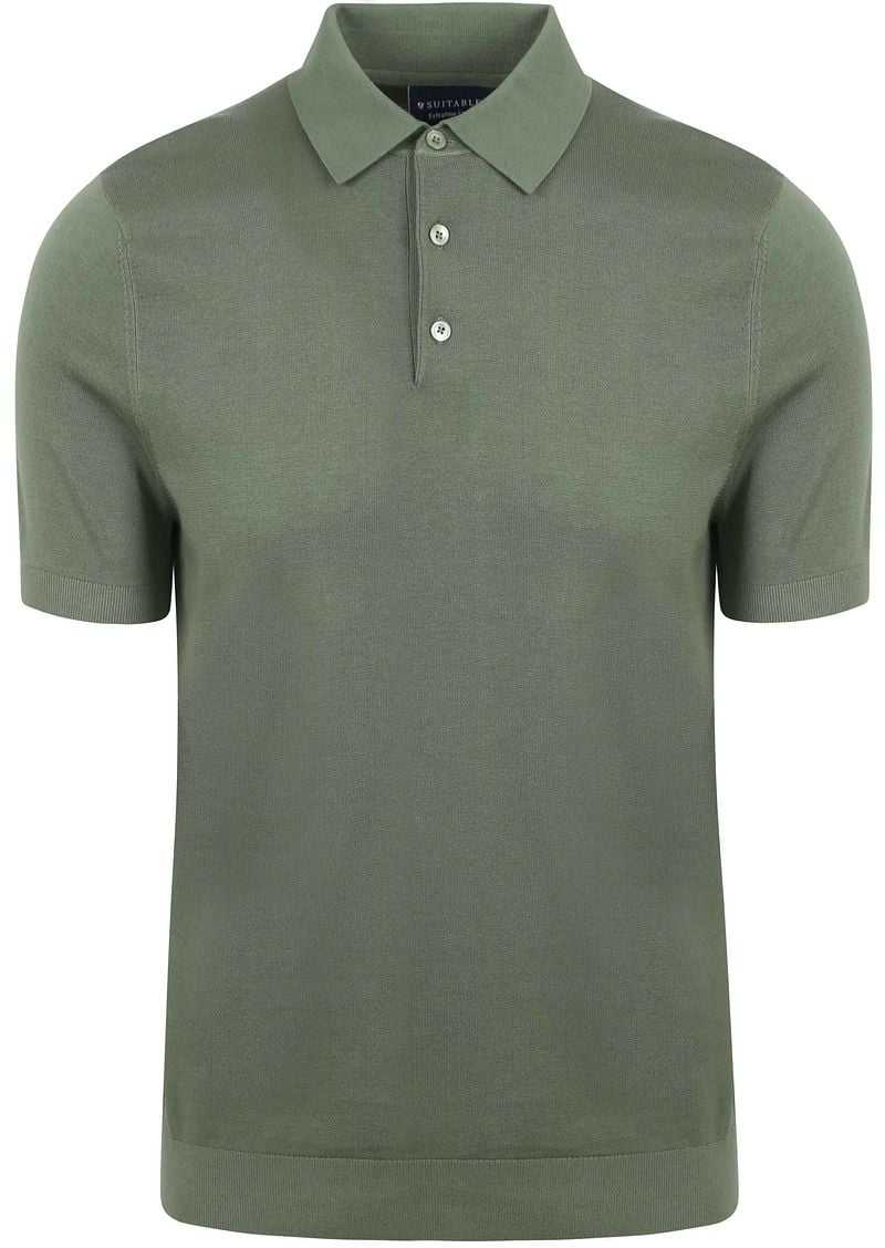 Suitable Knitted Polo Groen