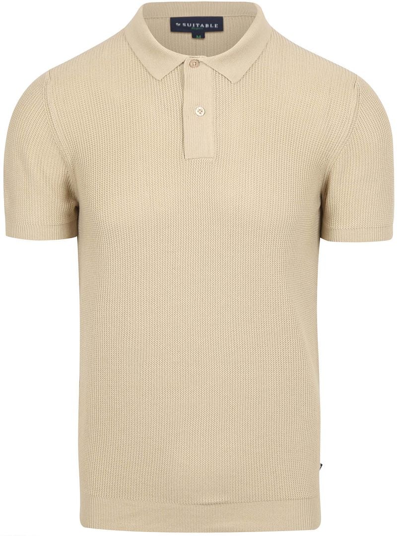 Suitable Respect Polo Structure Knit Beige