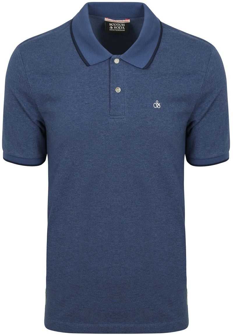 Scotch and Soda Melange Polo Donkerblauw