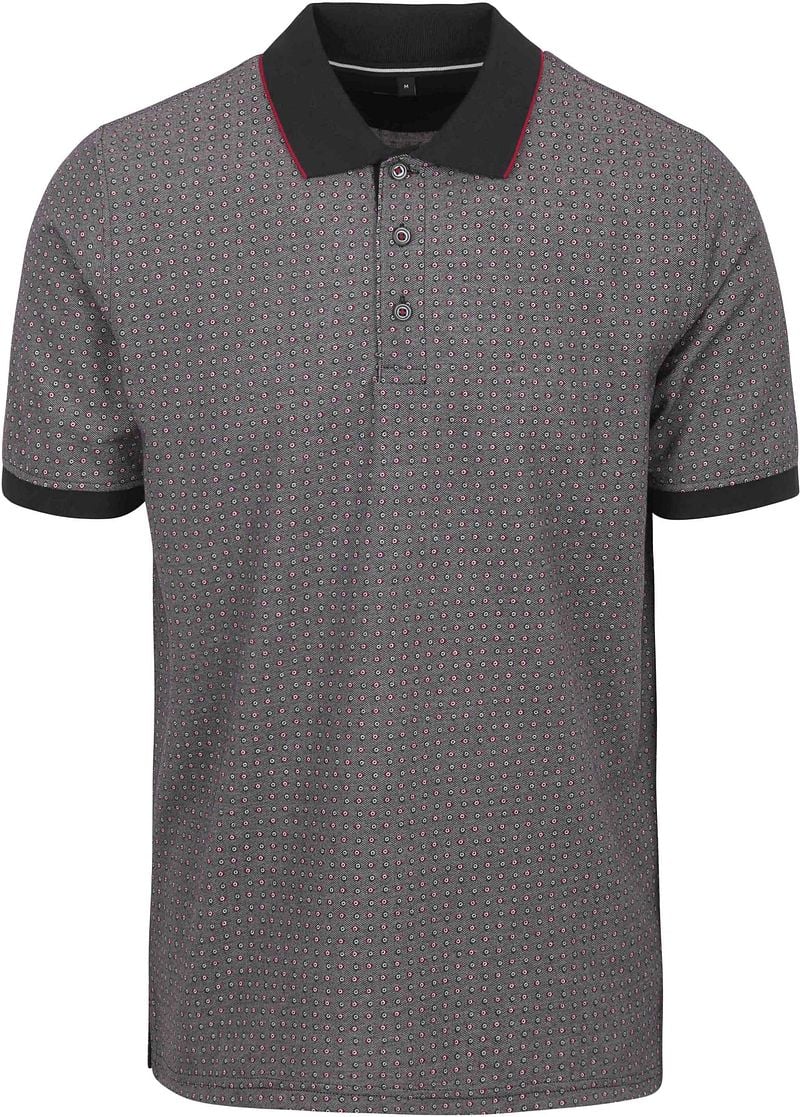 Casa Moda Polo Print Grijs Multicolour