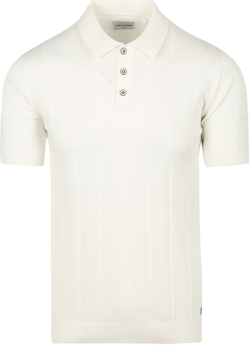 No Excess Knitted Poloshirt Off White