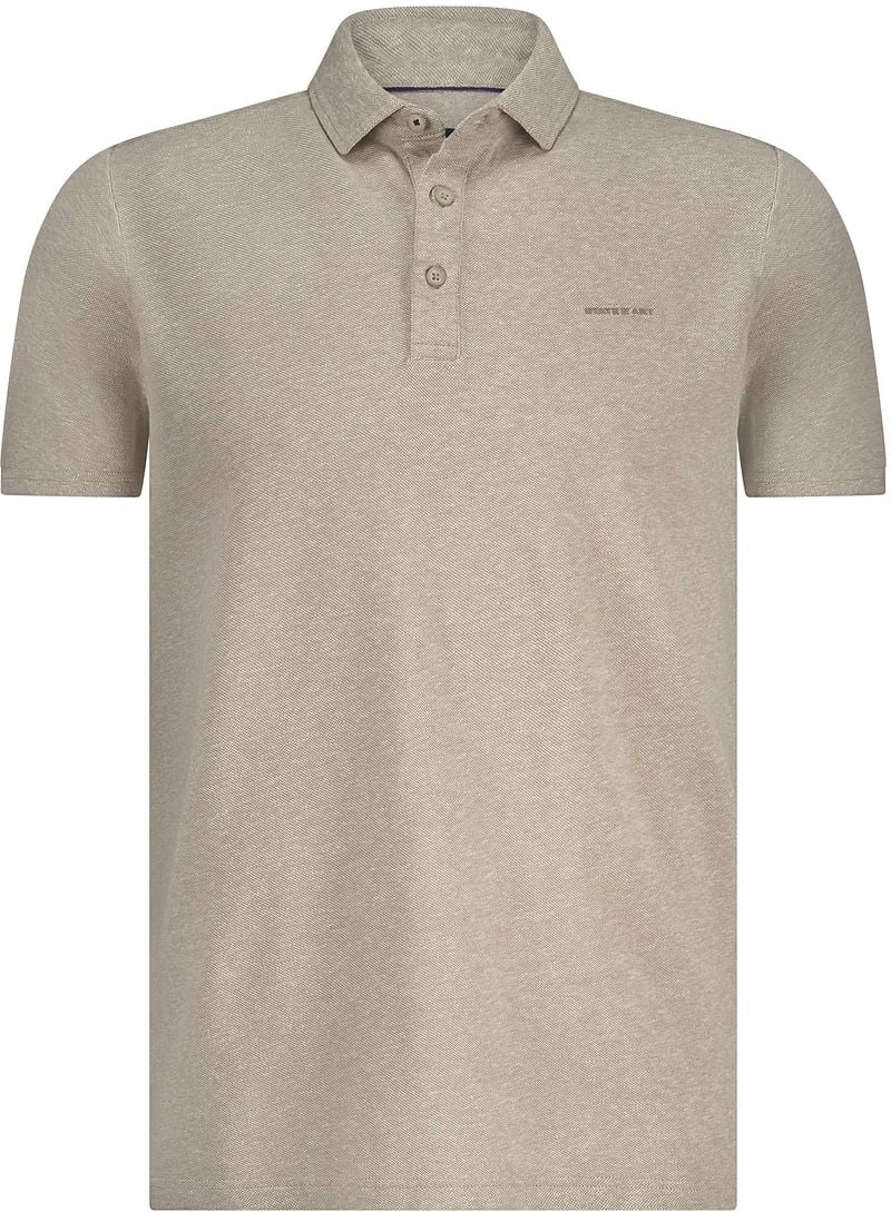 State of Art Poloshirt Piqué Melange Beige