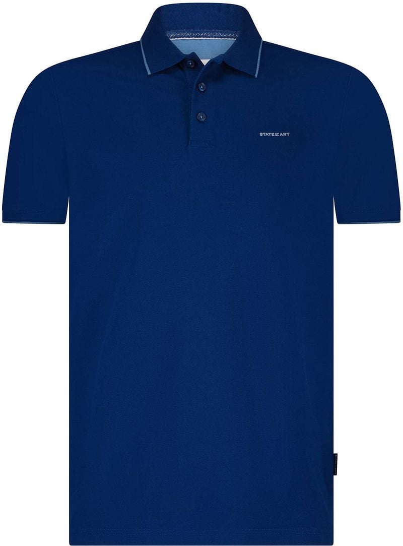 State of Art Poloshirt Piqué Kobaltblauw