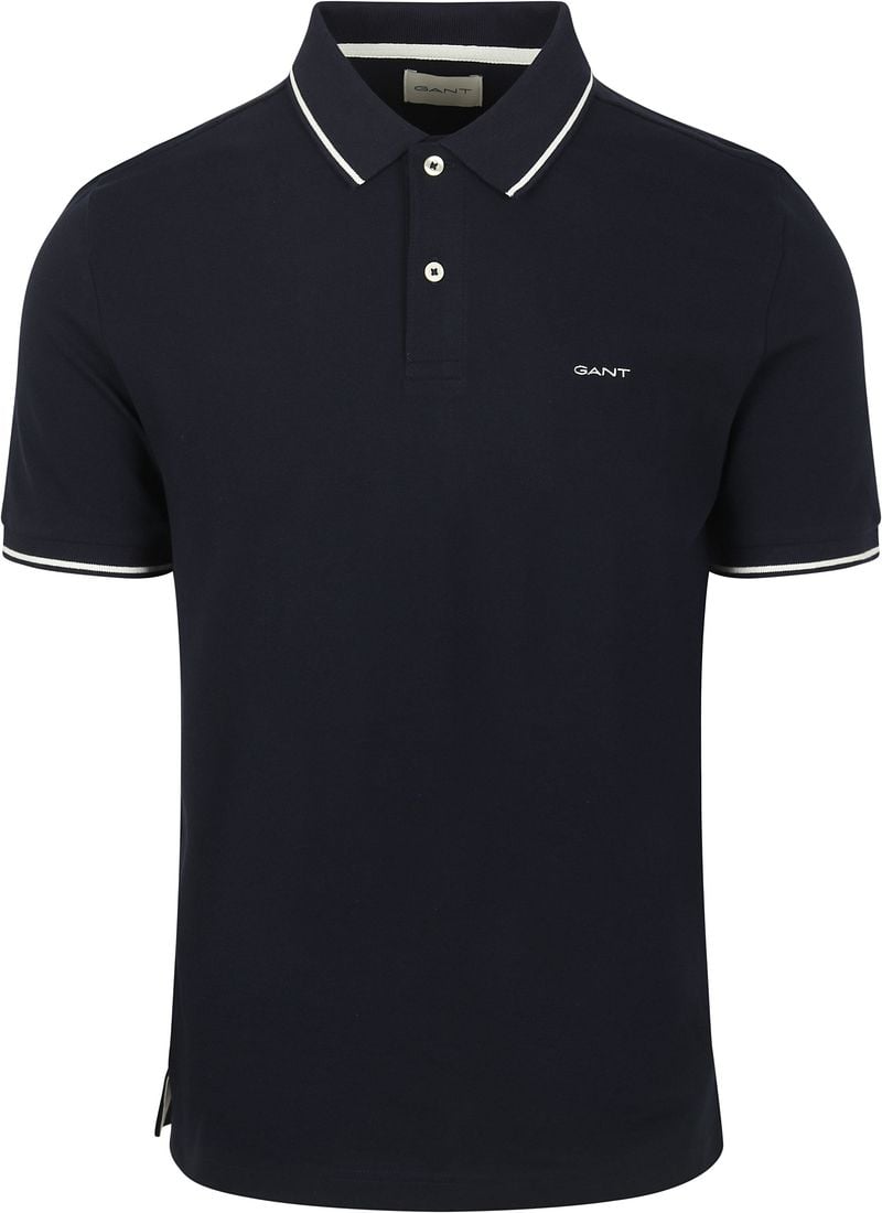 Gant Tipping Piqué Poloshirt Navy