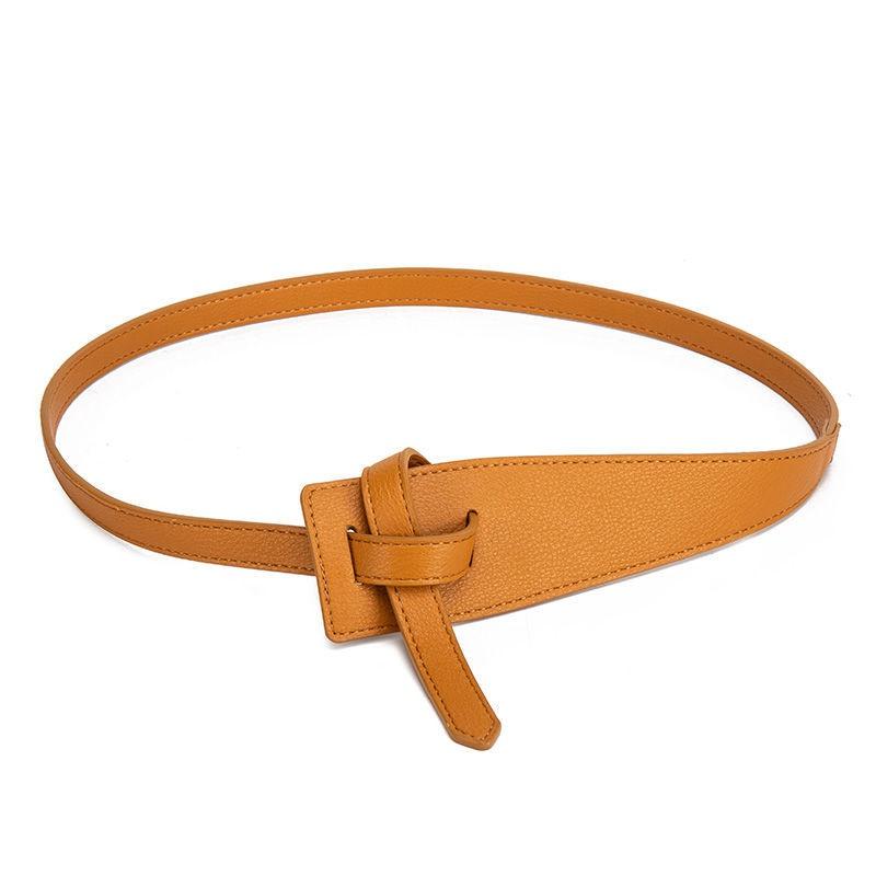 YuTao Belt Knoop Pu lederen riemen voor dames Zachte geknoopte riem Riem Lange jurkaccessoires Dames taillebanden