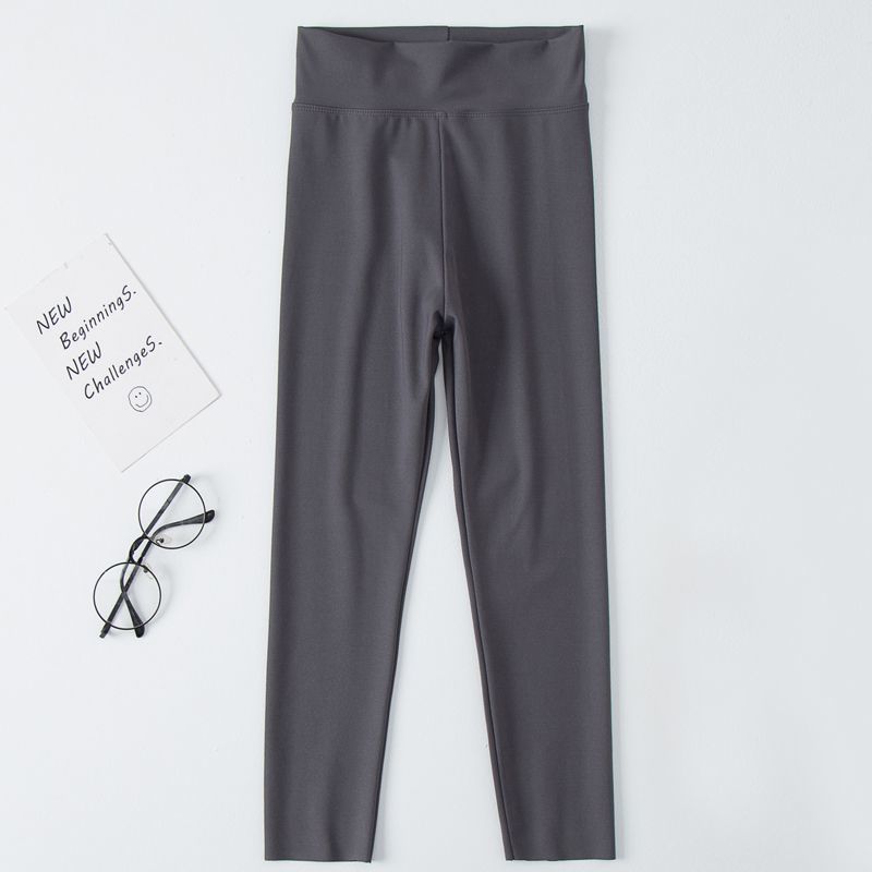 Jykx Lente/zomerbroek voor meisjes Effen kleur Slim-fit Broek met hoge elastische onderkant Slim-fit lange broek 160 grijs