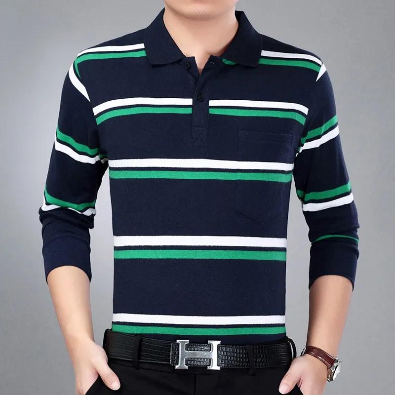 WTEMPO Lente- en herfst-herfst-T-shirt met lange mouwen voor heren, grote maten, loszittende onderkant, casual kleding, poloshirts voor middelbare leeftijd en ouderen XXXL