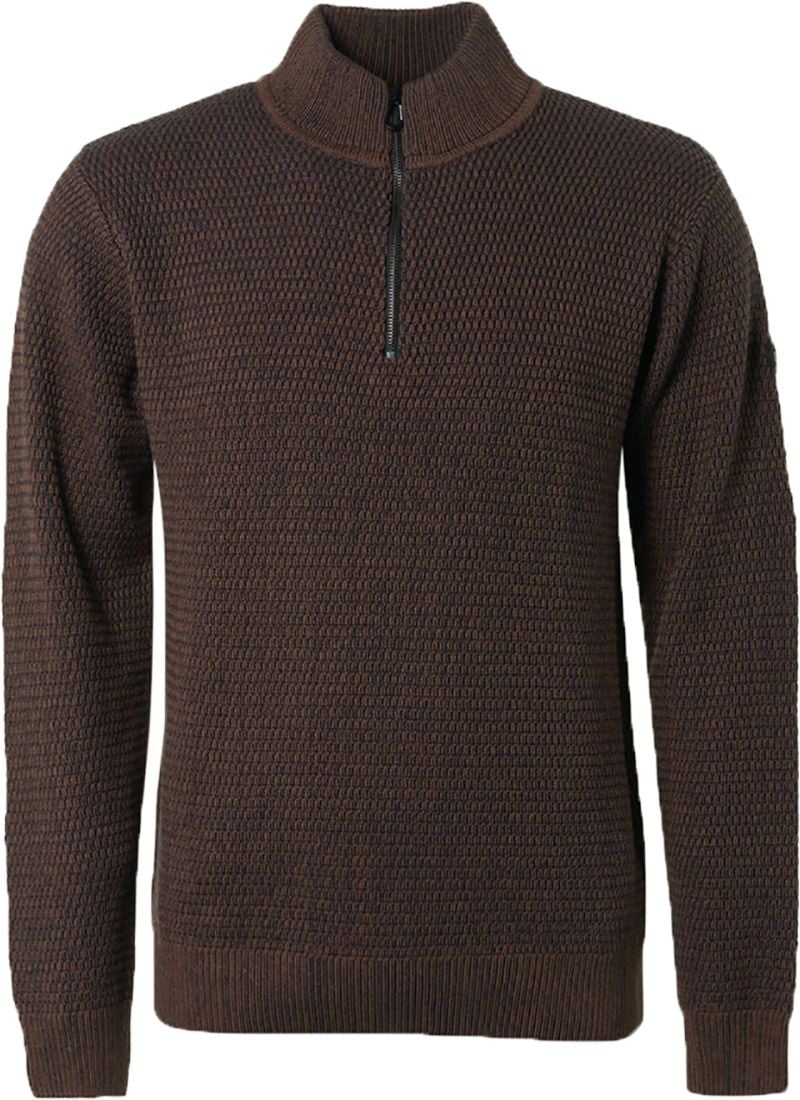 No Excess Half Zip Trui Bruin