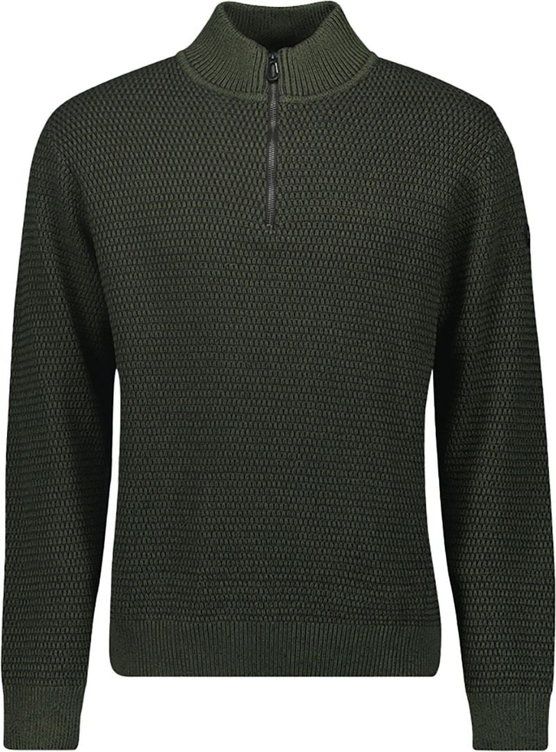 No Excess Half Zipper Donkergroen