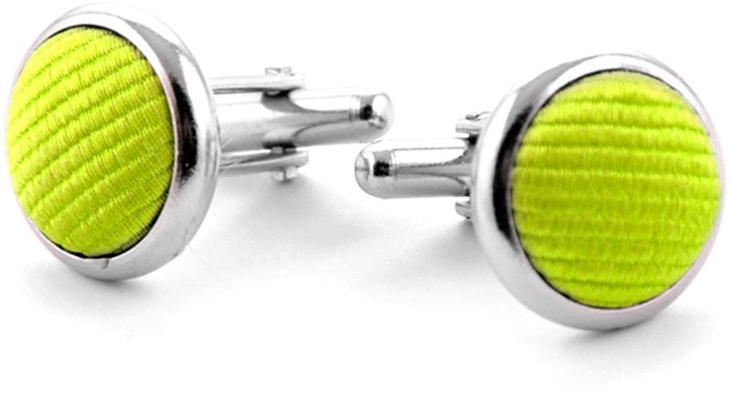 Suitable Zijde Manchetknoop Lime Groen F04 -
