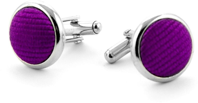 Suitable Zijde Manchetknoop Aubergine F28 -