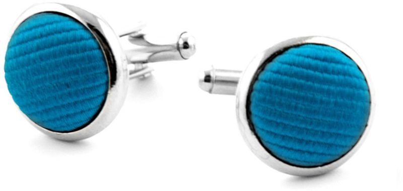 Suitable Zijde Manchetknoop Oceaan Blauw F32 -