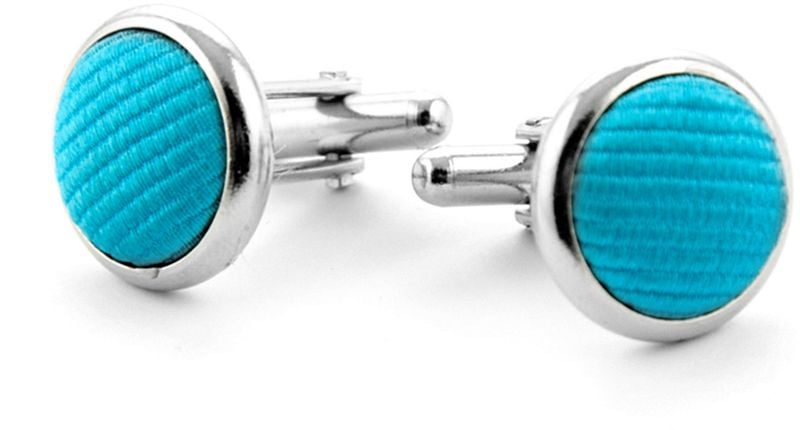 Suitable Zijde Manchetknoop Turquoise F24 -