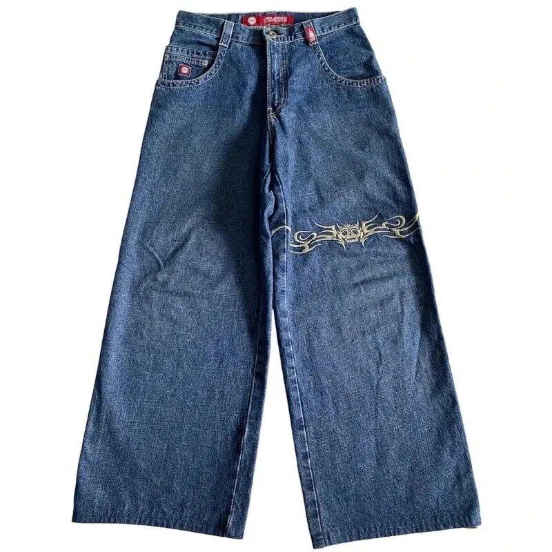 Peace SS Harajuku Hoge Taille Rechte Pijpen Wijde Pijpen Broeken Mode Casual Losse Grote Zakken Jeans XXL