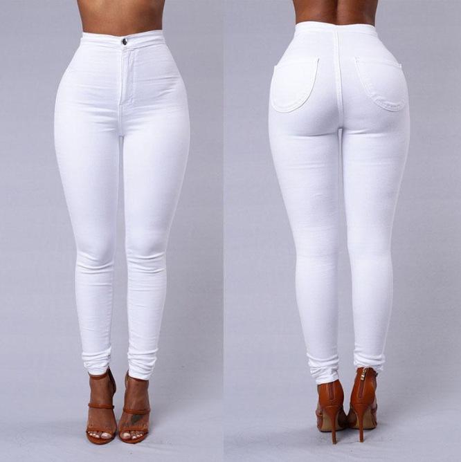 Mingxin clothing Dames stretch jeans buikcontrole pull-on jeggings hoge taille skinny jeans leggings met zakken trendy casual L