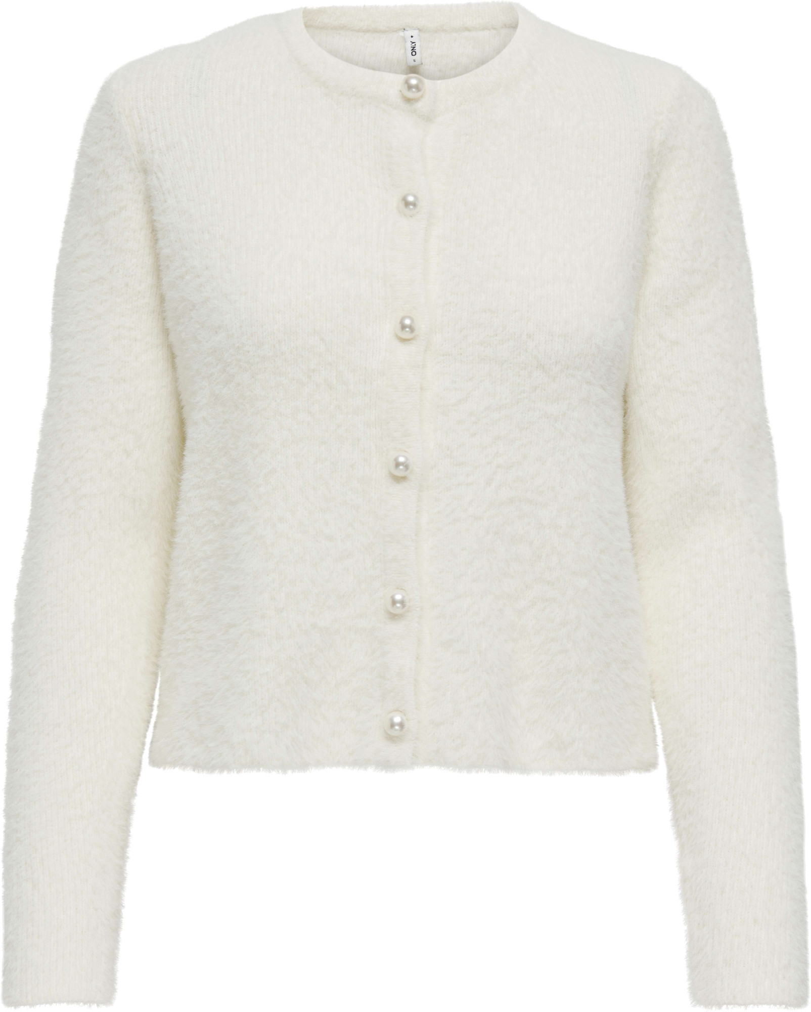 Only Onlpetra ls pearl o-neck cardi cc knt cloud dancer