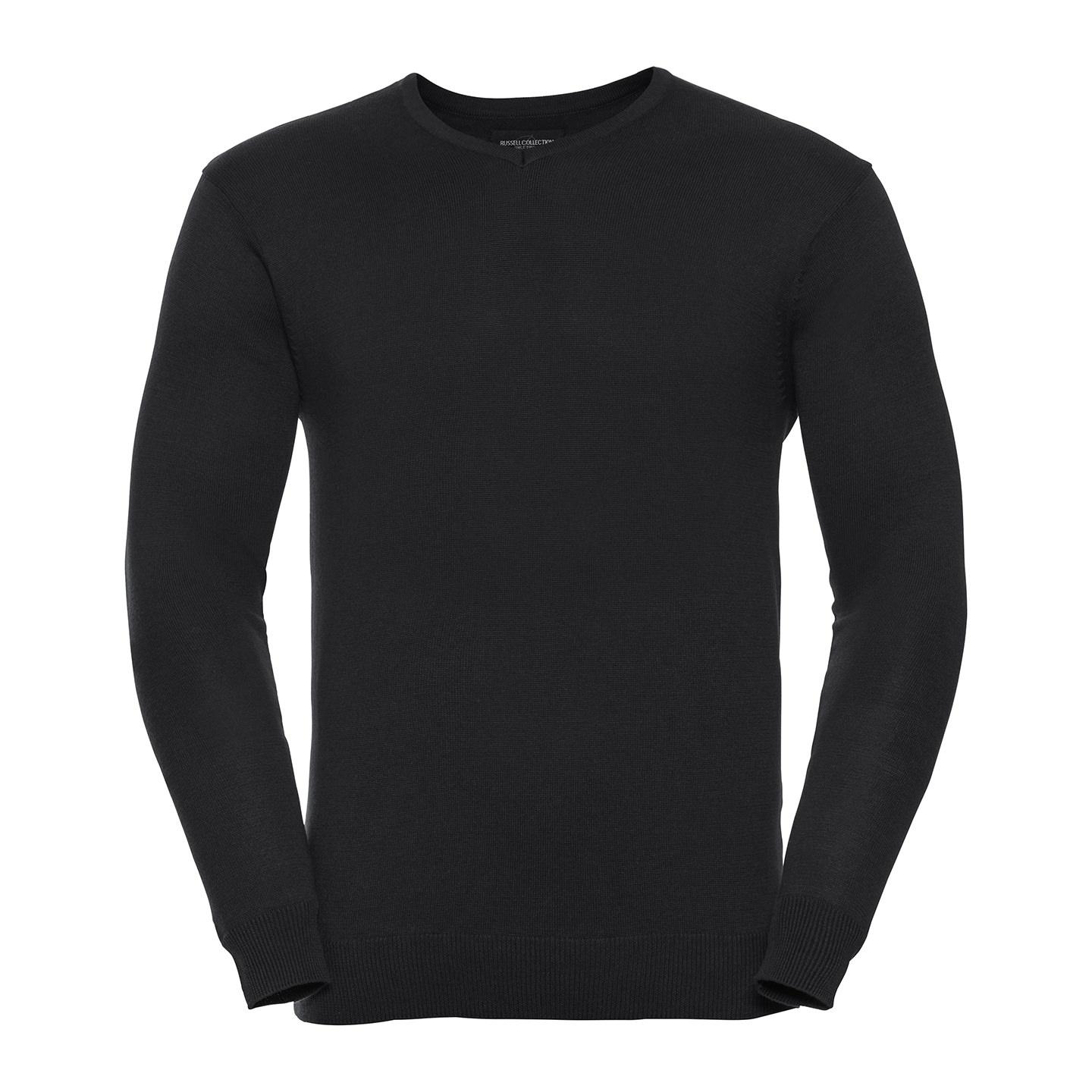 Russell Collection Heren gebreide trui met V-hals XL
