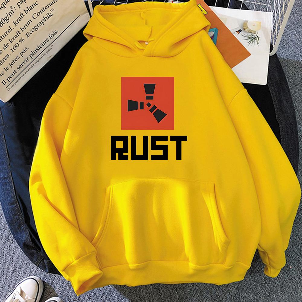 Trendy discount Game RUST Print Hoodie Losse Streetwear Heren Pullovers Oversized Kleding Winter Sweatshirts Fleece Lange Mouw Sudaderas XXL