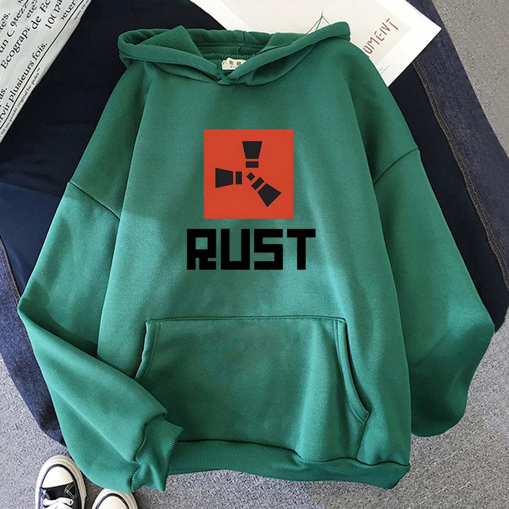 Trendy discount Game RUST Print Hoodie Losse Streetwear Heren Pullovers Oversized Kleding Winter Sweatshirts Fleece Lange Mouw Sudaderas L