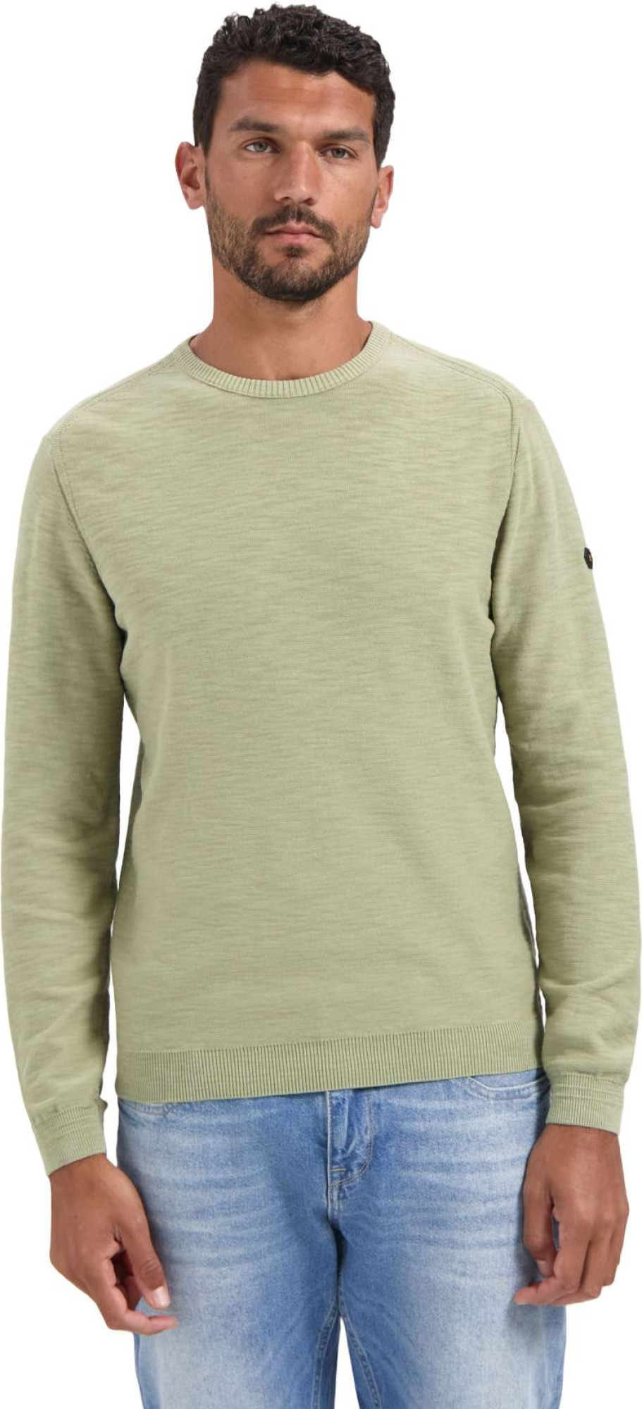 No Excess Pullover crewneck garment dyed + st light moss